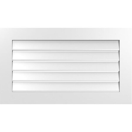 Ekena Millwork Vertical Surface Mount PVC Gable Vent: Functional, w/ 3-1/2"W x 1"P Standard Frame, 38"W x 22"H GVPVE38X2201SF